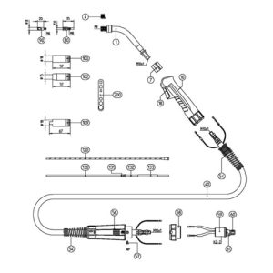 Schweißkraft MIG/MAG-Schweißbrenner MB 25 / 4,0 m mit Potentiometer