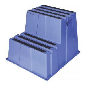 Schwerlasttritt Stufen 2 Plattform-H.500mm Ku.blau Schwerlasttritt Stufen 2 Plattform-H.500mm Ku.blau