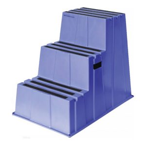 Schwerlasttritt Stufen 3 Plattform-H.730mm Ku.blau Schwerlasttritt Stufen 3 Plattform-H.730mm Ku.blau