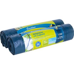 Secolan® Mülleimerbeutel, mit Zugband, 120 Liter, blau, 10 Stück Secolan® Mülleimerbeutel, mit Zugband, 120 Liter, blau, 10 Stück