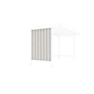 Seitenwand für Überdachungssystem WSM Leipzig Grundeinheit, T 2200 mm, Trapezblech, grauweiß RAL 9002 Seitenwand für Überdachungssystem WSM Leipzig Grundeinheit, T 2200 mm, Trapezblech, grauweiß RAL 9002
