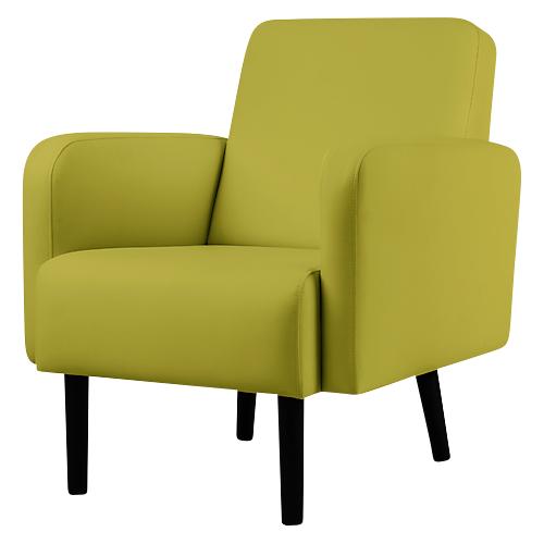 Sessel easyChair® by Paperflow LISBOA, desinfektionsmittelbeständiger Kunstlederbezug grün, Fußgestell schwarz, B 710 x T 815 x H 830 mm