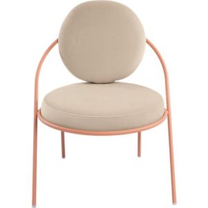 Sessel Meet by Paperflow Saturne, B 700 x T 730 x H 880 mm, Samt, Rosa/Elfenbein Sessel Meet by Paperflow Saturne, B 700 x T 730 x H 880 mm, Samt, Rosa/Elfenbein