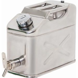 Sicherheitsbehälter, Edelstahl 1.4301 poliert, 10 l, B 170 x T 445 x H 280 mm, Schraubverschluss, Belüftungsventil Sicherheitsbehälter, Edelstahl 1.4301 poliert, 10 l, B 170 x T 445 x H 280 mm, Schraubverschluss, Belüftungsventil