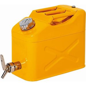 Sicherheitsbehälter, Stahlblech, gelb, 10 l, B 170 x T 445 x H 280 mm, Schraubverschluss, Belüftungsventil Sicherheitsbehälter, Stahlblech, gelb, 10 l, B 170 x T 445 x H 280 mm, Schraubverschluss, Belüftungsventil
