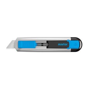 Sicherheitsmesser MARTOR SECUNORM 525, für Links- & Rechthänder, Schnitttiefe 21 mm, Auto-Klingenrückzug, L 143 x B 16 x H 36 mm, Aluminium, silber Sicherheitsmesser MARTOR SECUNORM 525, für Links- & Rechthänder, Schnitttiefe 21 mm, Auto-Klingenrückzug, L 143 x B 16 x H 36 mm, Aluminium, silber