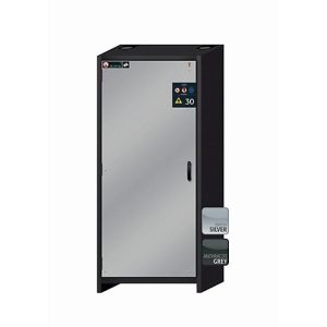 Sicherheitsschrank Typ 30 asecos Q-CLASSIC-30, Flügeltür, Anschlag links, Front asecos Silber, B 864 x T 620 x H 1947 mm