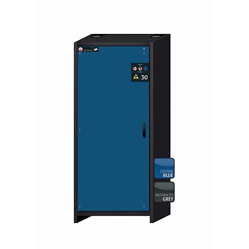 Sicherheitsschrank Typ 30 asecos Q-CLASSIC-30, Flügeltür, Anschlag links, Front Enzianblau, B 864 x T 620 x H 1947 mm