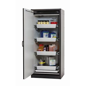 Sicherheitsschrank Typ 30 asecos Q-CLASSIC-30, Flügeltür, Anschlag links, Front Sicherheitsgelb, B 864 x T 620 x H 1947 mm