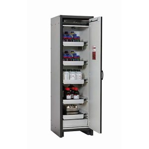 Sicherheitsschrank Typ 30 asecos Q-CLASSIC-30, Flügeltür, Anschlag rechts, Front asecos Silber, B 564 x T 620 x H 1947 mm