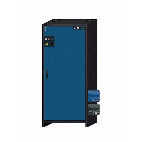 Sicherheitsschrank Typ 30 asecos Q-CLASSIC-30, Flügeltür, Anschlag rechts, Front Enzianblau, B 864 x T 620 x H 1947 mm