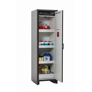 Sicherheitsschrank Typ 30 asecos Q-CLASSIC-30, Flügeltür, Anschlag rechts, Front Lichtgrau, B 564 x T 620 x H 1947 mm