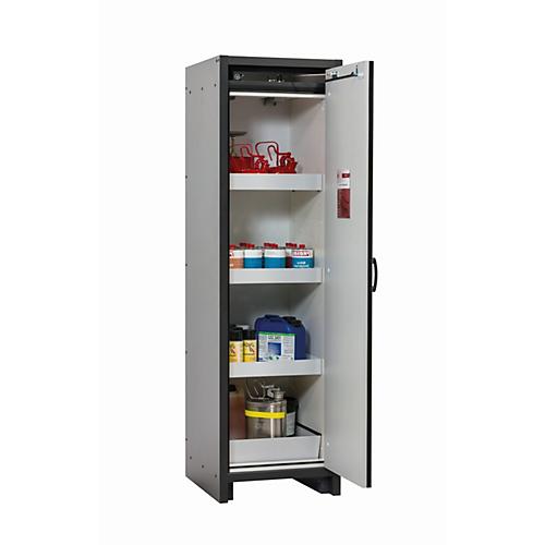 Sicherheitsschrank Typ 30 asecos Q-CLASSIC-30, Flügeltür, Anschlag rechts, Front Lichtgrau, B 564 x T 620 x H 1947 mm