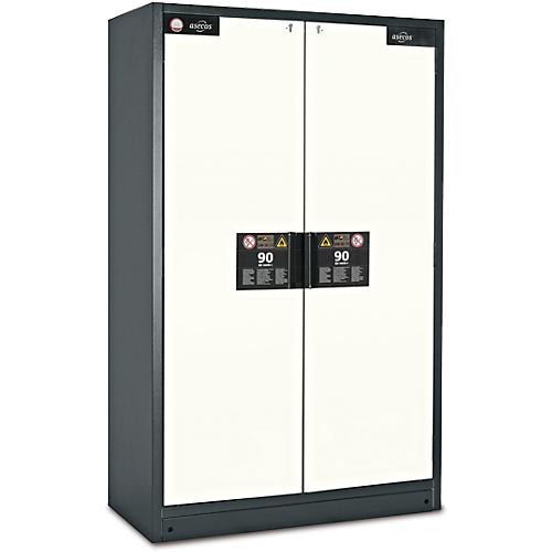 Sicherheitsschrank Typ 90 Asecos Q-CLASSIC-90 asecos, B 1200 mm, 3 Böden, reinweiß