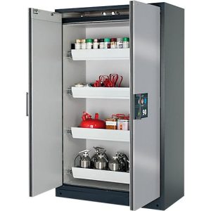 Sicherheitsschrank Typ 90 Asecos Q-CLASSIC-90, B 1200 mm, 4 Auszüge, asecos Silber