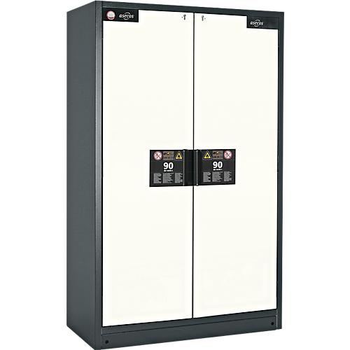 Sicherheitsschrank Typ 90 Asecos Q-CLASSIC-90, B 1200 mm, 4 Auszüge, reinweiß