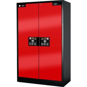 Sicherheitsschrank Typ 90 Asecos Q-CLASSIC-90, B 1200 mm, 4 Auszüge, verkehrsrot