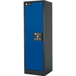 Sicherheitsschrank Typ 90 Asecos Q-CLASSIC-90, B 600 mm, Tür links, 6 Auszüge, enzianblau