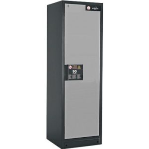 Sicherheitsschrank Typ 90 Asecos Q-CLASSIC-90, B 600 mm, Tür rechts, 3 Böden, asecos Silber