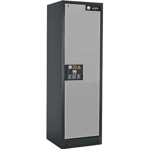Sicherheitsschrank Typ 90 Asecos Q-CLASSIC-90, B 600 mm, Tür rechts, 3 Böden, asecos Silber