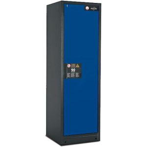 Sicherheitsschrank Typ 90 Asecos Q-CLASSIC-90, B 600 mm, Tür rechts, 3 Böden, enzianblau