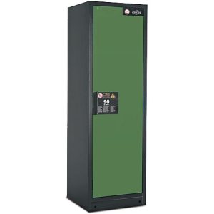 Sicherheitsschrank Typ 90 Asecos Q-CLASSIC-90, B 600 mm, Tür rechts, 3 Böden, resedagrün