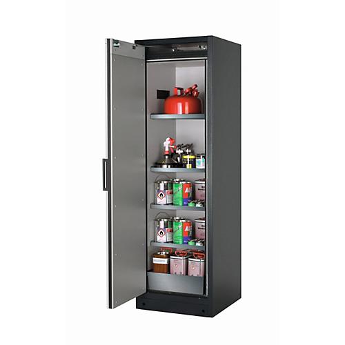 Sicherheitsschrank Typ 90 asecos Q-CLASSIC-90, Flügeltür, Anschlag links, Front Lichtgrau, B 599 x T 615 x H 1953 mm