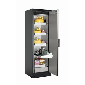 Sicherheitsschrank Typ 90 asecos Q-CLASSIC-90, Flügeltür, Anschlag rechts, Front Lichtgrau, B 599 x T 615 x H 1953 mm