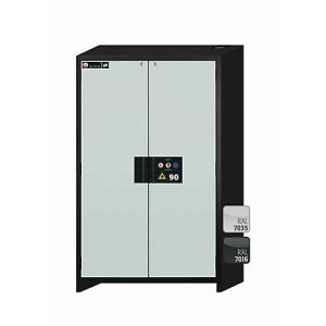 Sicherheitsschrank Typ 90 asecos Q-CLASSIC-90, Flügeltüren, Front Lichtgrau, B 1193 x T 615 x H 1953 mm