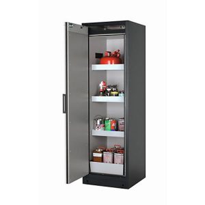 Sicherheitsschrank Typ 90 asecos Q-PEGASUS-90, Flügeltür mit Schließ-Automatik, Anschlag links, Front Lichtgrau, B 599 x T 615 x H 1953 mm