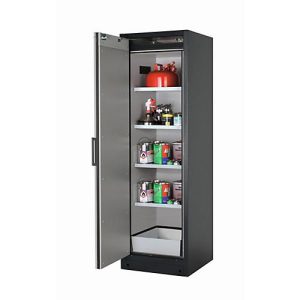 Sicherheitsschrank Typ 90 asecos Q-PEGASUS-90, Flügeltür mit Schließ-Automatik, Anschlag links, Front Reinweiß, B 599 x T 615 x H 1953 mm