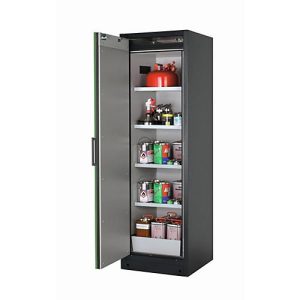 Sicherheitsschrank Typ 90 asecos Q-PEGASUS-90, Flügeltür mit Schließ-Automatik, Anschlag links, Front Resedagrün, B 599 x T 615 x H 1953 mm