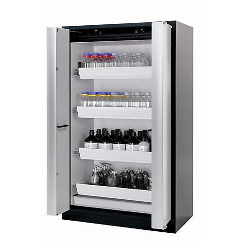 Sicherheitsschrank Typ 90 asecos Q-PHOENIX-90, Falttüren, Front Lichtgrau, B 1193 x T 615 x H 1953 mm