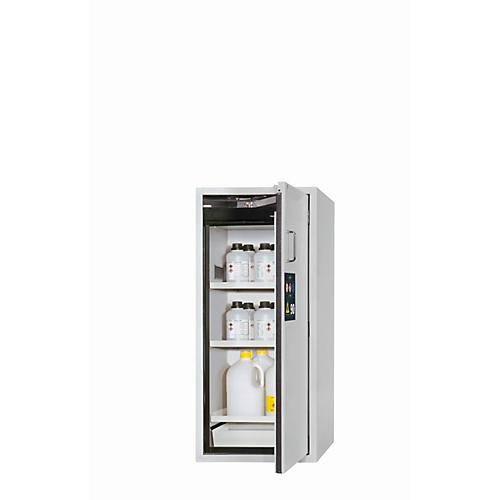 Sicherheitsschrank Typ 90 asecos S-CLASSIC-90, Flügeltür mit Türfeststellanlage, Anschlag rechts, Front Lichtgrau, B 596 x T 616 x H 1298 mm