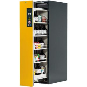 Sicherheitsschrank Typ 90 Asecos V-MOVE-90, 1 Vertikalauszug, Anthrazitgrau/Goldgelb Sicherheitsschrank Typ 90 Asecos V-MOVE-90, 1 Vertikalauszug, Anthrazitgrau/Goldgelb