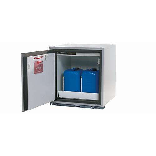 Sicherheitsunterbauschrank Typ 90 asecos UB-T-90, Flügeltür, Anschlag links, Front Lichtgrau, B 593 x T 502 x H 600 mm