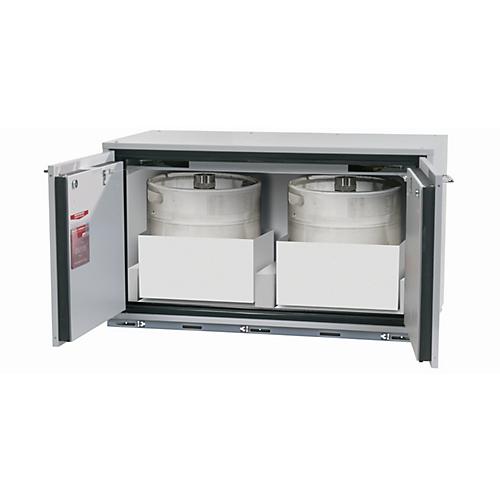 Sicherheitsunterbauschrank Typ 90 asecos UB-T-90, Flügeltüren, Front Lichtgrau, B 1102 x T 574 x H 600 mm