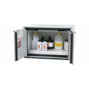 Sicherheitsunterbauschrank Typ 90 asecos UB-T-90, Flügeltüren, Front Lichtgrau, B 893 x T 574 x H 600 mm Sicherheitsunterbauschrank Typ 90 asecos UB-T-90, Flügeltüren, Front Lichtgrau, B 893 x T 574 x H 600 mm
