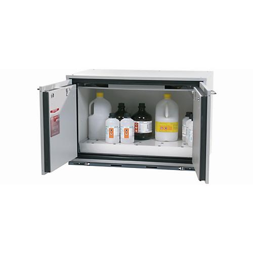 Sicherheitsunterbauschrank Typ 90 asecos UB-T-90, Flügeltüren, Front Lichtgrau, B 893 x T 574 x H 600 mm