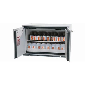 Sicherheitsunterbauschrank Typ 90 asecos UB-T-90, Flügeltüren, Front Lichtgrau, B 893 x T 574 x H 600 mm Sicherheitsunterbauschrank Typ 90 asecos UB-T-90, Flügeltüren, Front Lichtgrau, B 893 x T 574 x H 600 mm