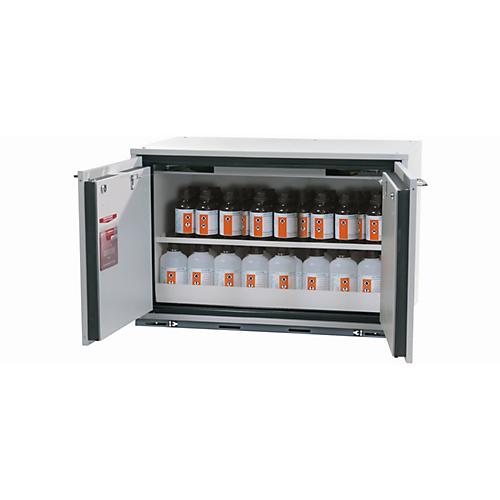 Sicherheitsunterbauschrank Typ 90 asecos UB-T-90, Flügeltüren, Front Lichtgrau, B 893 x T 574 x H 600 mm