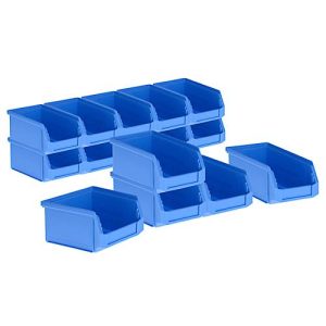 Sichtlagerkästen SSI Schäfer LF 211, Polypropylen, Volumen 0,9 l, bis zu 5 kg, blau, 15 Stück Sichtlagerkästen SSI Schäfer LF 211, Polypropylen, Volumen 0,9 l, bis zu 5 kg, blau, 15 Stück
