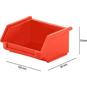 Sichtlagerkasten SSI Schäfer LF 110, Polypropylen, L 92 x B 100 x H 51 mm, 0,26 l, rot Sichtlagerkasten SSI Schäfer LF 110, Polypropylen, L 92 x B 100 x H 51 mm, 0,26 l, rot