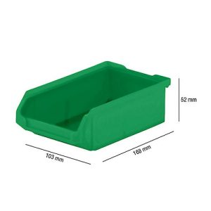 Sichtlagerkasten SSI Schäfer LF 210, Polypropylen, L 168 x B 103 x H 52 mm, 0,5 l, grün Sichtlagerkasten SSI Schäfer LF 210, Polypropylen, L 168 x B 103 x H 52 mm, 0,5 l, grün