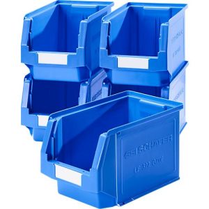 Sichtlagerkasten SSI Schäfer LF 322, Polypropylen, L 343 x B 209 x H 200 mm, 10,4 l, blau, 5 Stück Sichtlagerkasten SSI Schäfer LF 322, Polypropylen, L 343 x B 209 x H 200 mm, 10,4 l, blau, 5 Stück