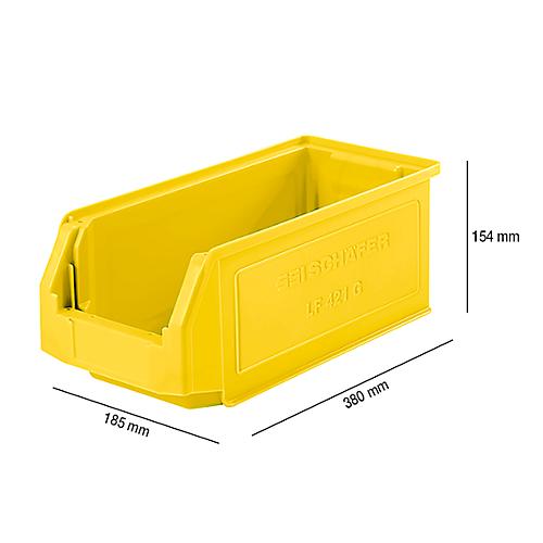 Sichtlagerkasten SSI Schäfer LF 421, Polypropylen, L 380 x B 185 x H 154 mm, 7,8 l, gelb