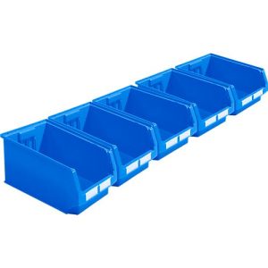 Sichtlagerkasten SSI Schäfer LF 532, Polypropylen, L 500 x B 312 x H 200 mm, 23,5 l, blau, 5 Stück Sichtlagerkasten SSI Schäfer LF 532, Polypropylen, L 500 x B 312 x H 200 mm, 23,5 l, blau, 5 Stück