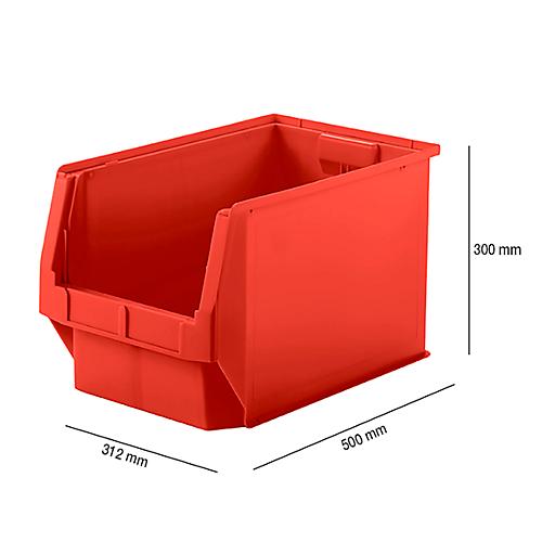 Sichtlagerkasten SSI Schäfer LF 533, Polypropylen, L 500 x B 312 x H 300 mm, 38 l, rot