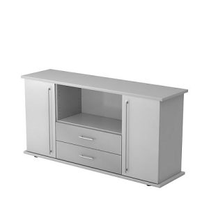 Sideboard mit 2 Schubladen, lichtgrau Sideboard mit 2 Schubladen, lichtgrau