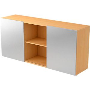 Sideboard TARVIS, 2 OH, mit Schiebetüren, B 1600 x T 420 x H 748 mm, Buche-Dekor Sideboard TARVIS, 2 OH, mit Schiebetüren, B 1600 x T 420 x H 748 mm, Buche-Dekor